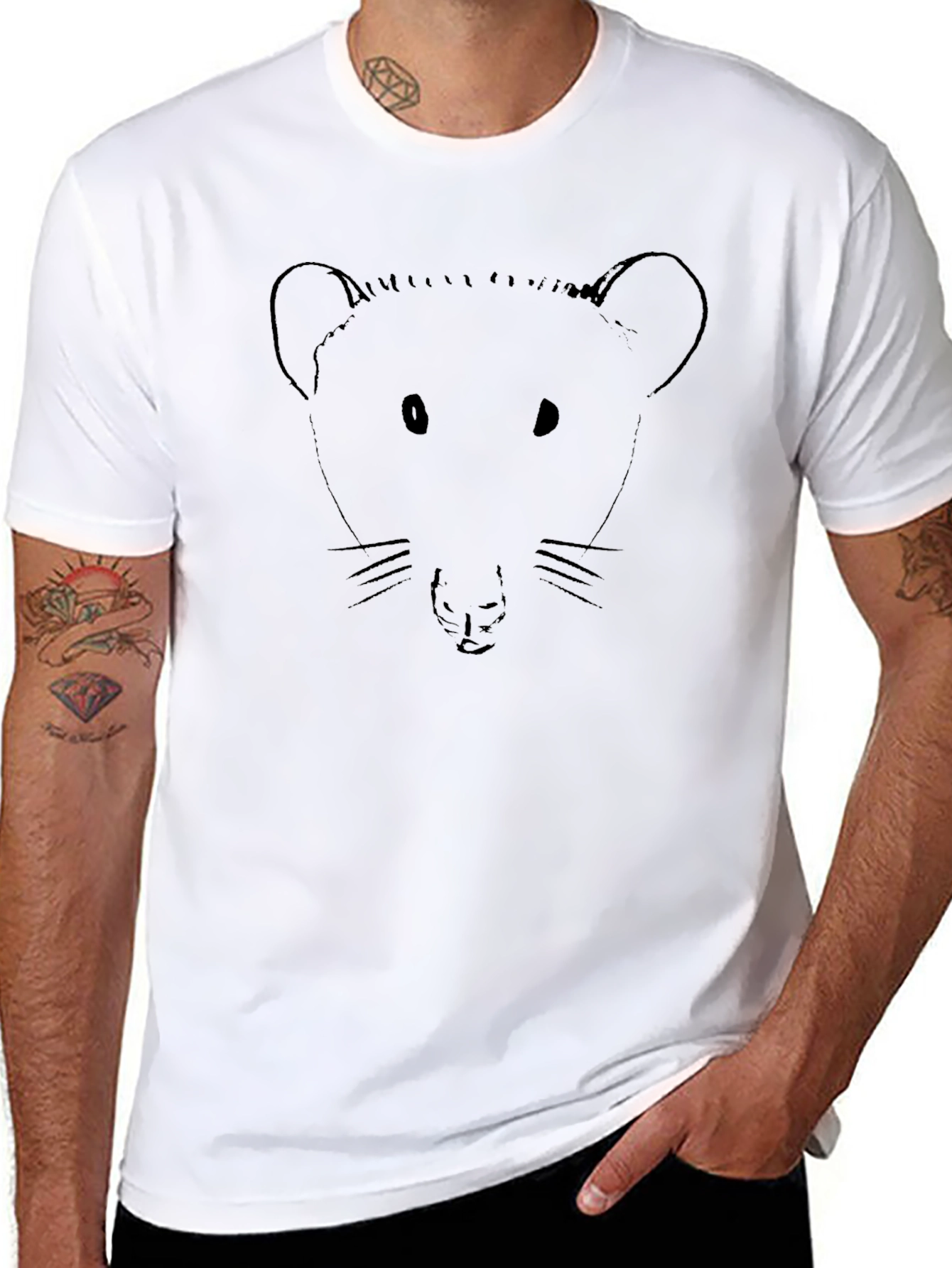 Rat Face Graphic Black T-Shirt