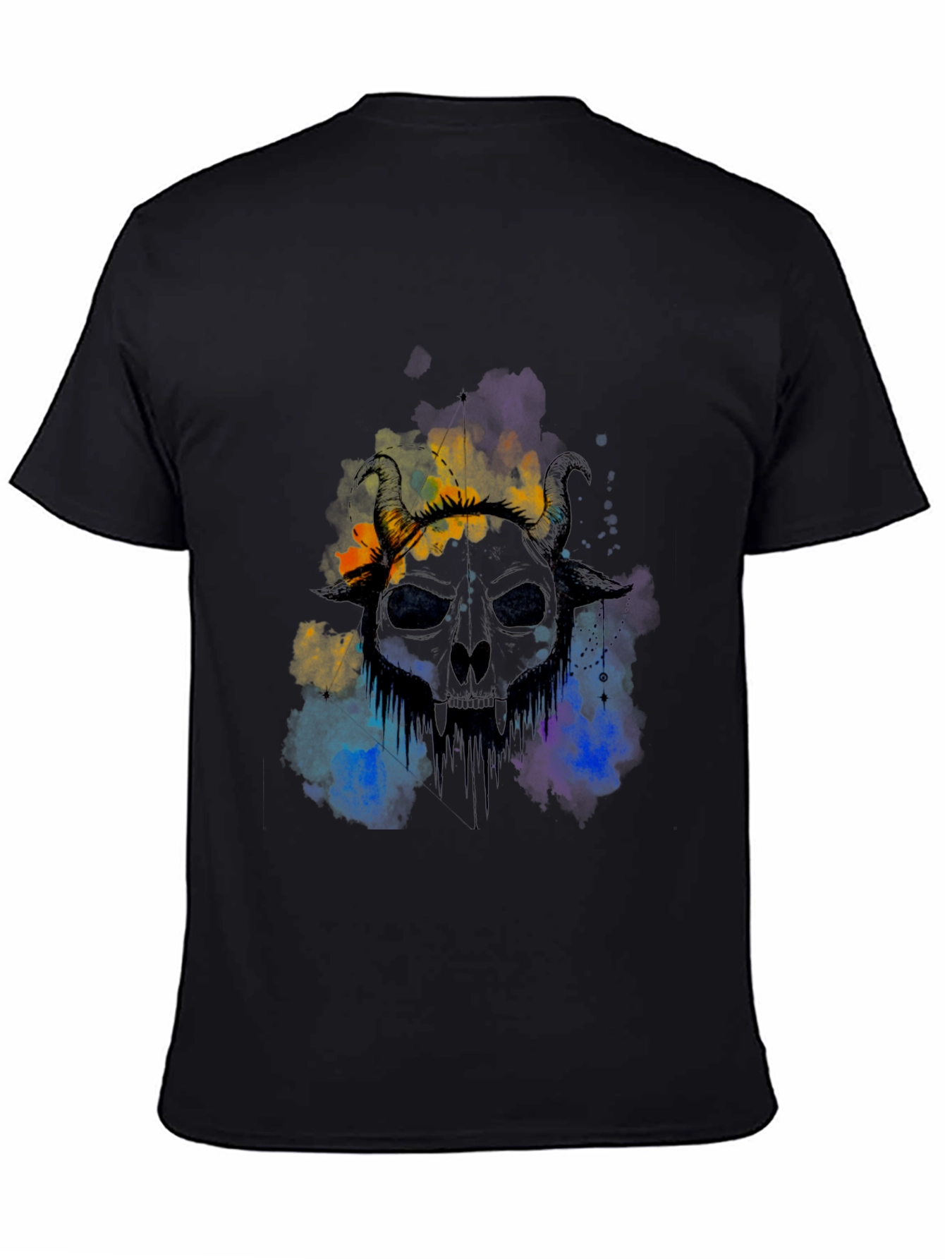 Horned Skull Graphic Tee - Edgy Style