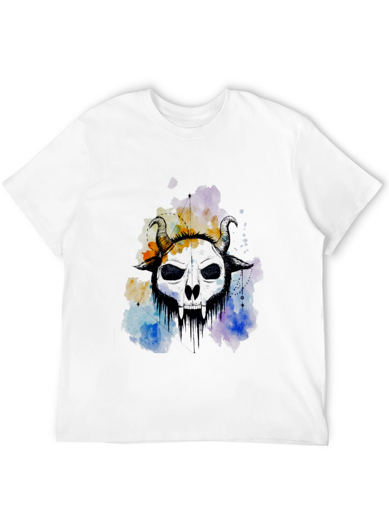Horned Skull Graphic Tee - Edgy Style