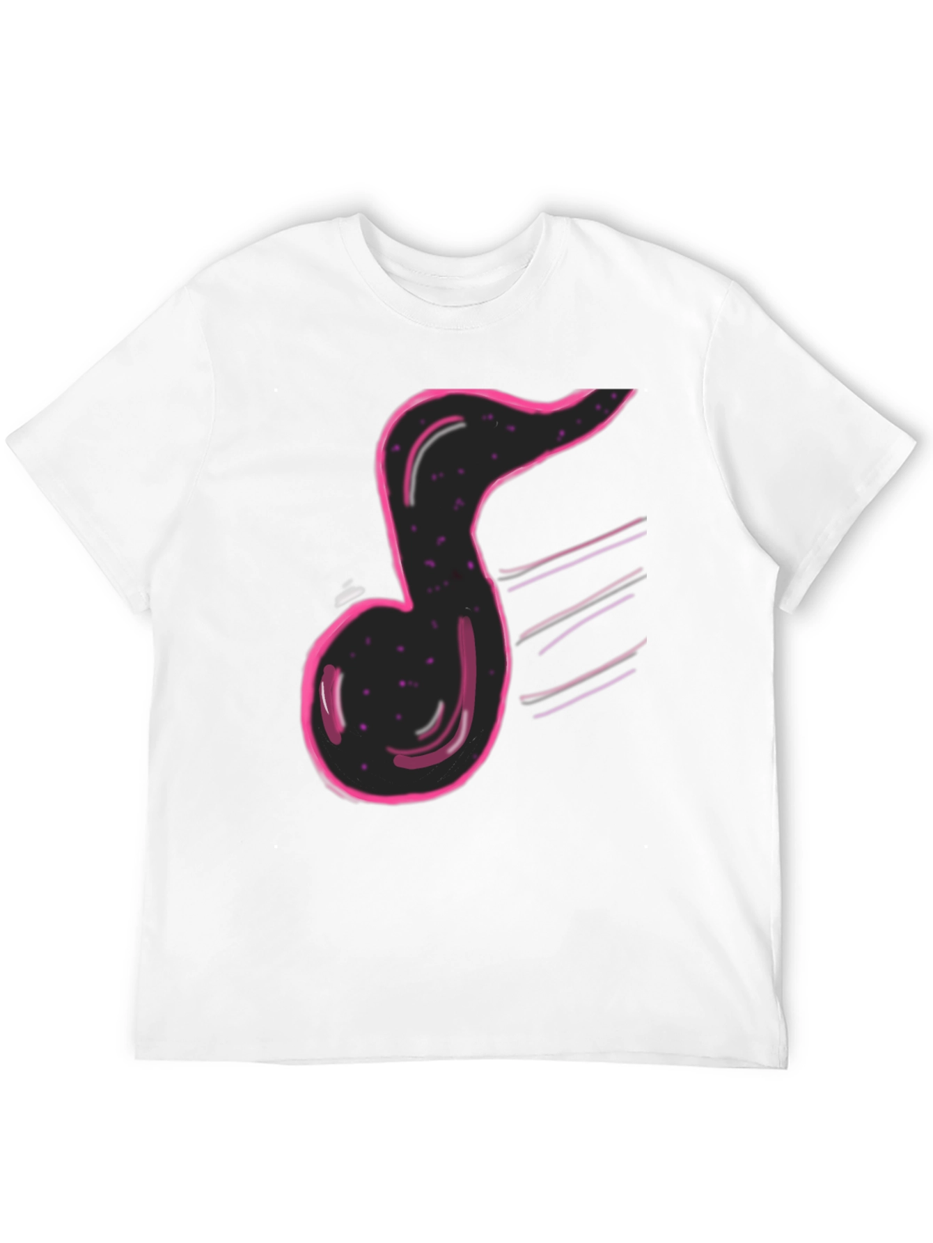 Musical Note Graphic Print Black T-Shirt