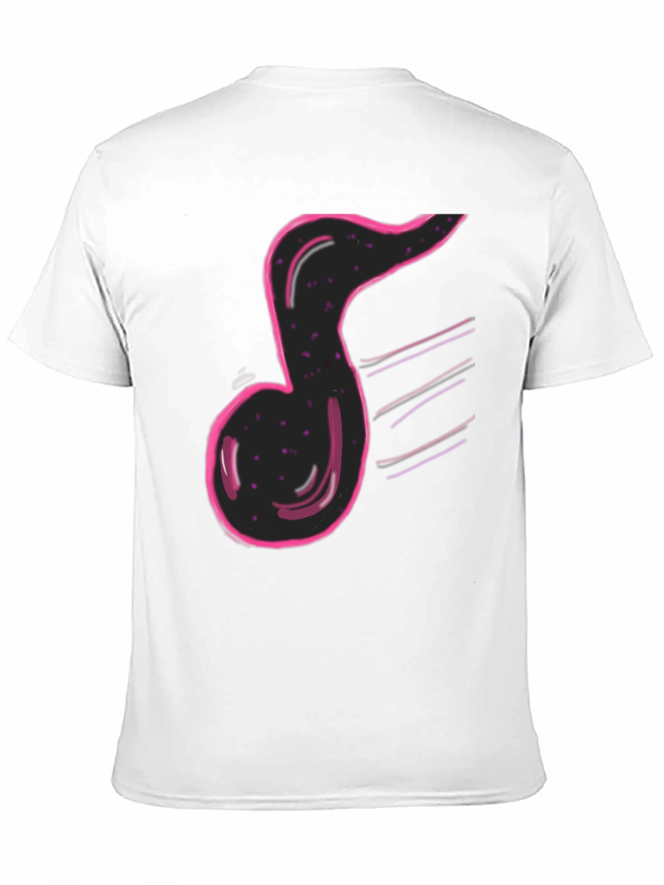 Musical Note Graphic Print Black T-Shirt