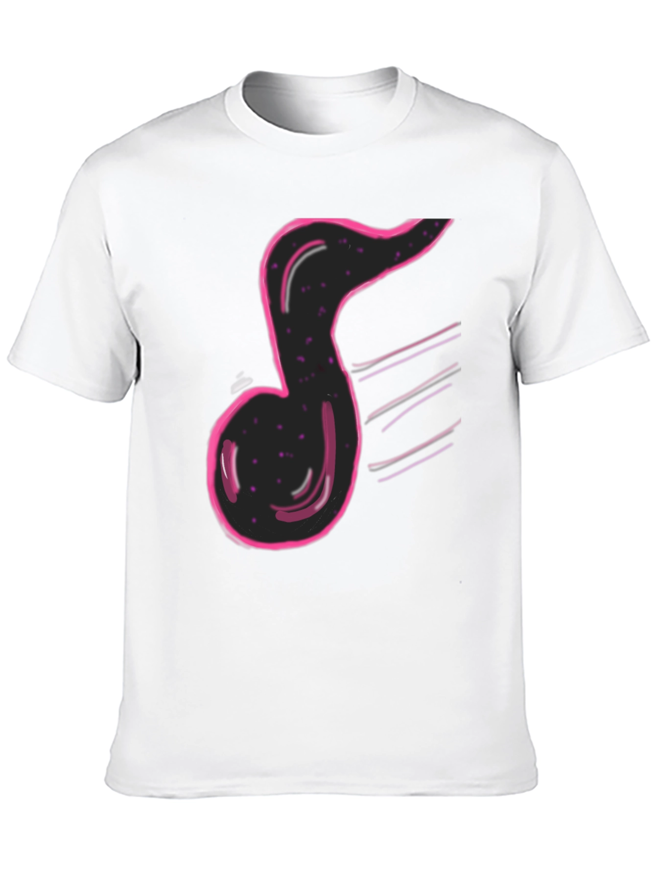 Musical Note Graphic Print Black T-Shirt