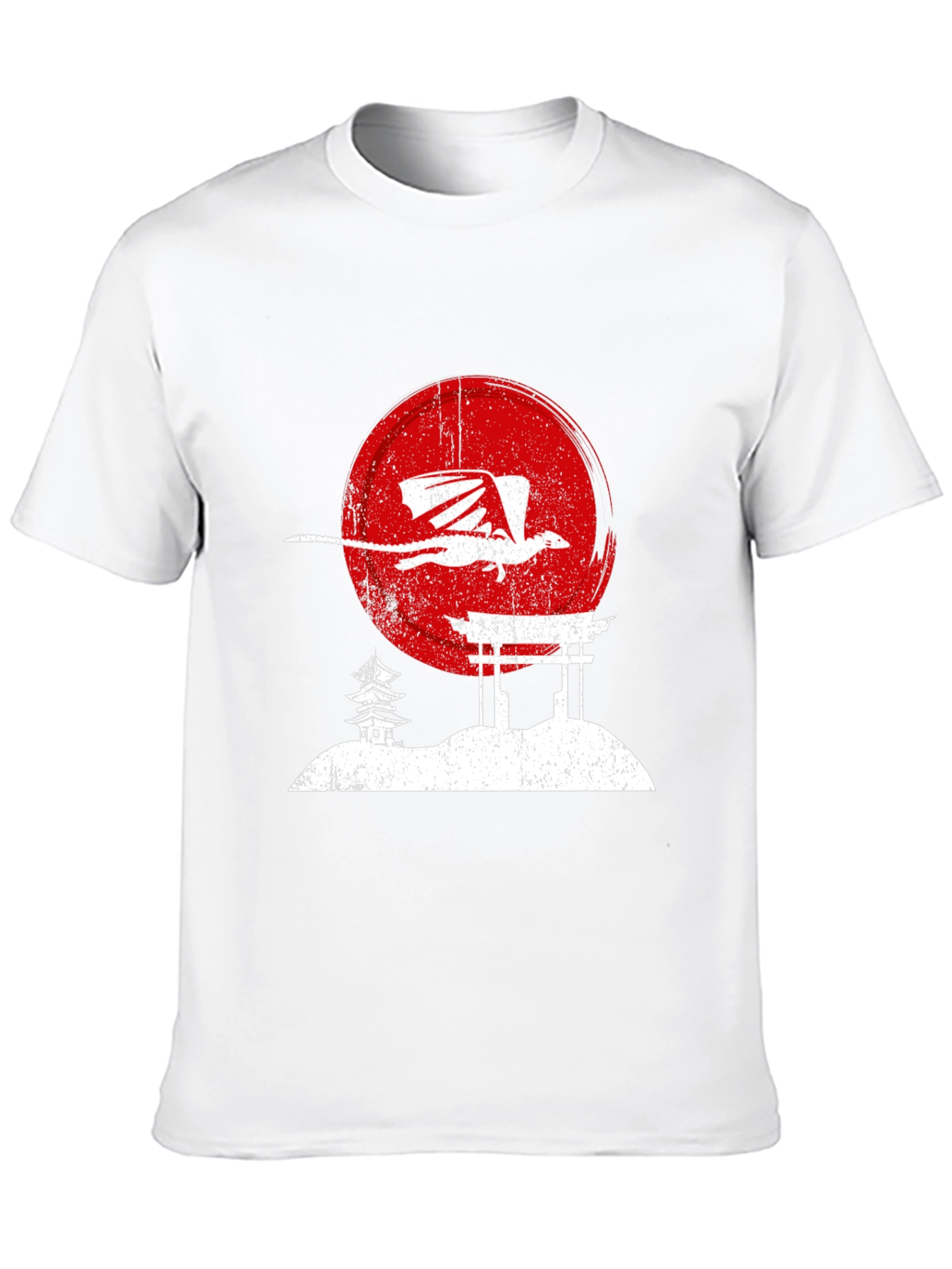 Dragon Sunset Graphic Tee - Black Cotton T-Shirt