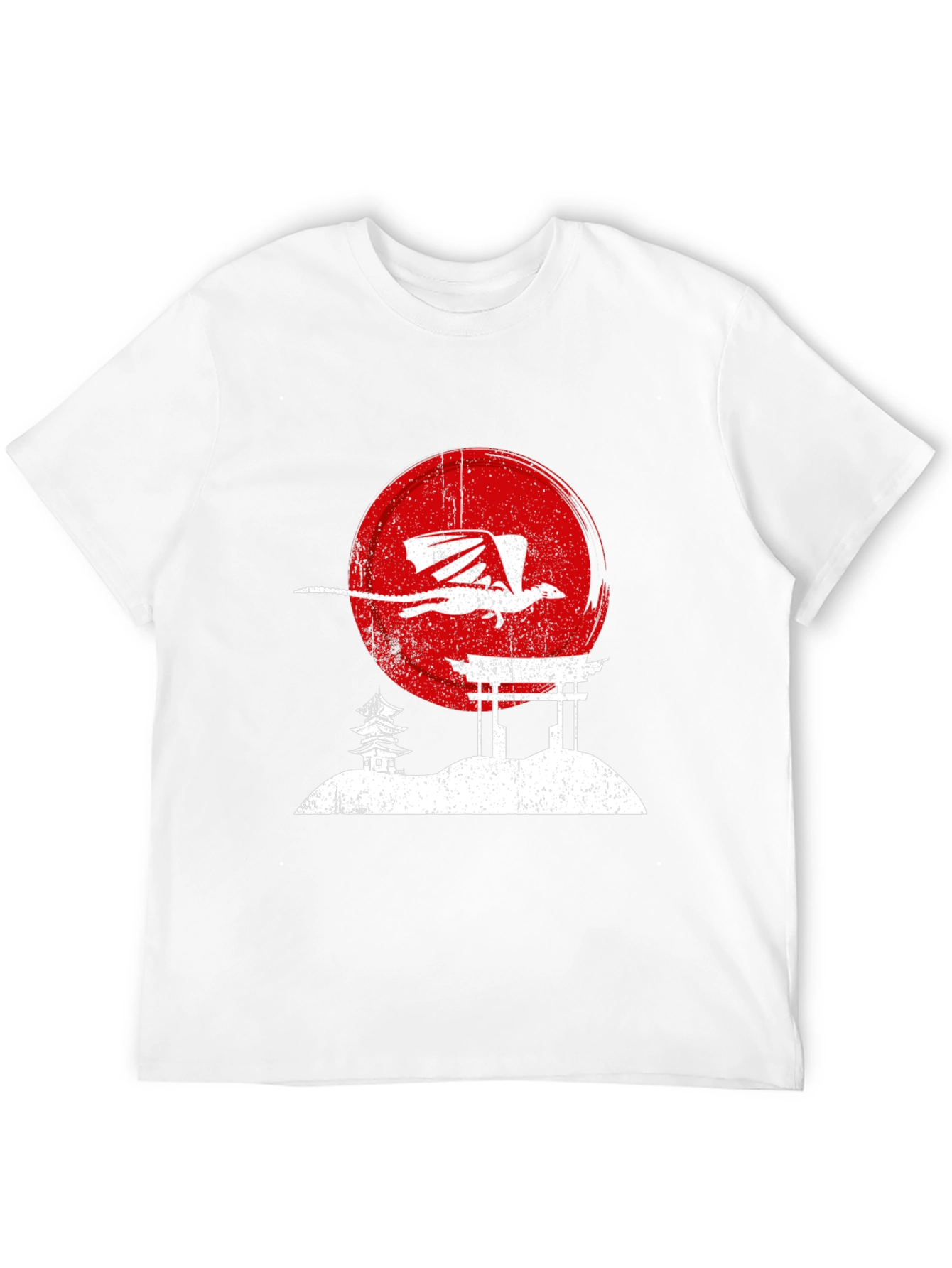Dragon Sunset Graphic Tee - Black Cotton T-Shirt