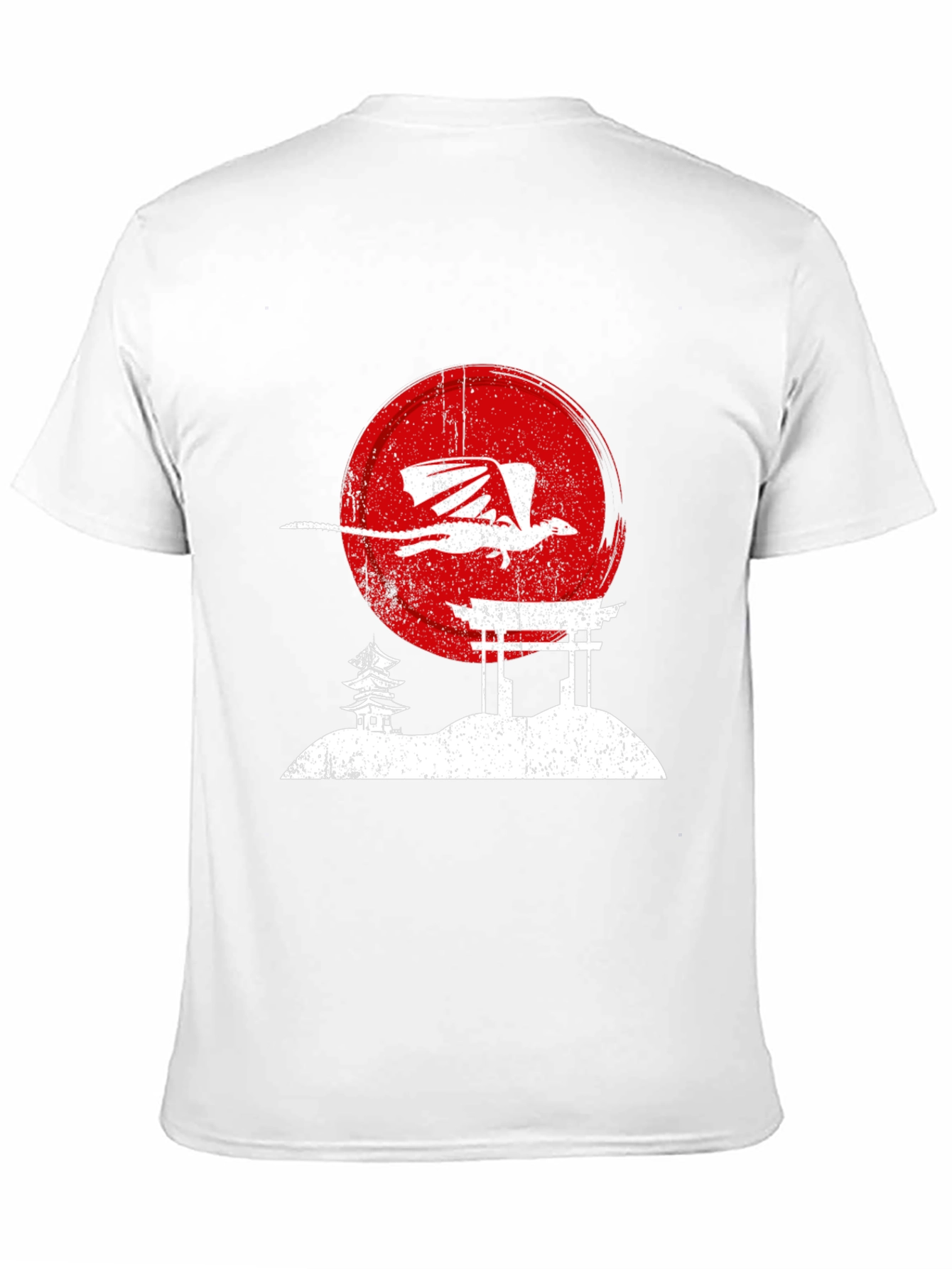Dragon Sunset Graphic Tee - Black Cotton T-Shirt