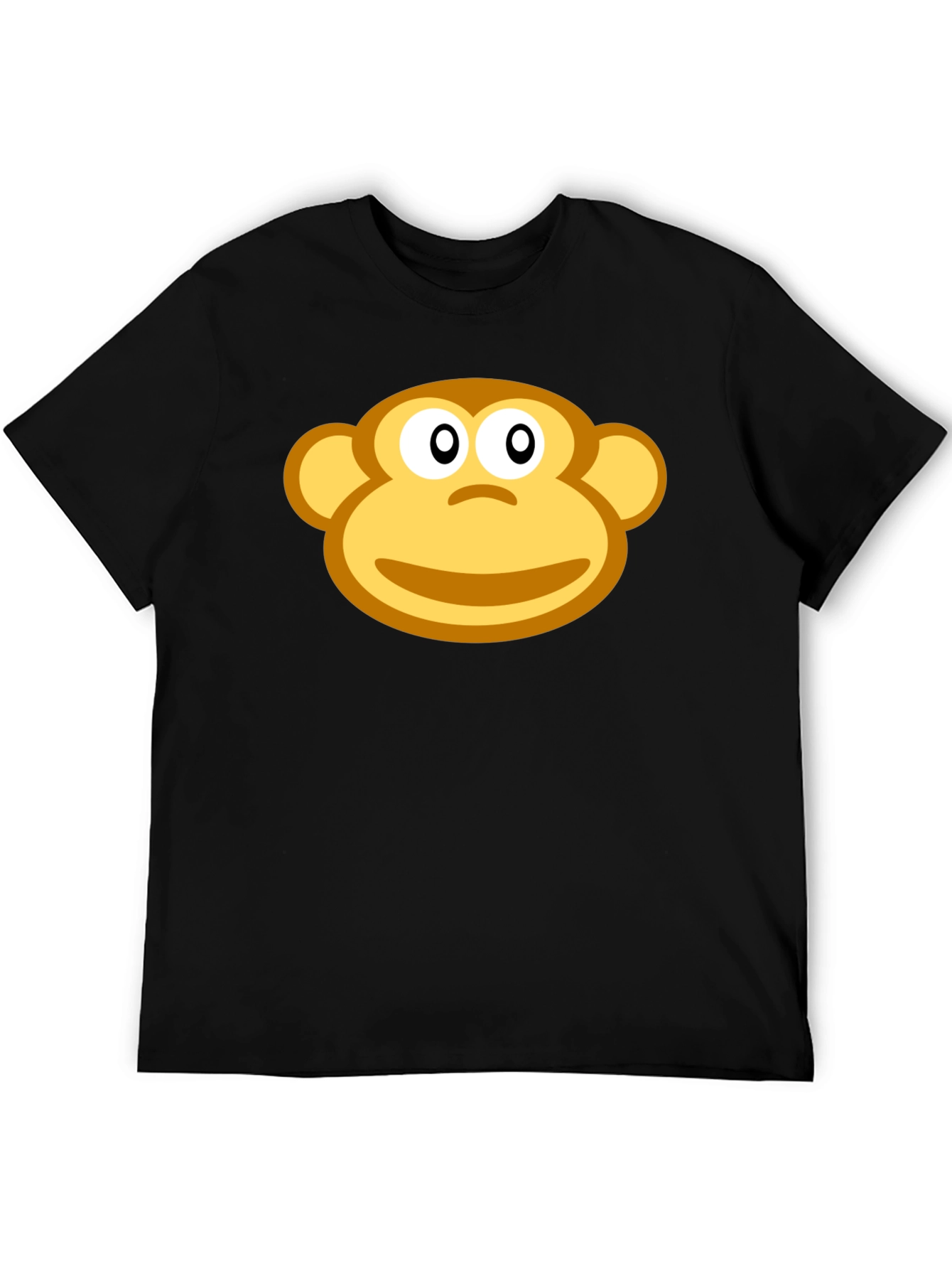 Monkey Face Graphic Black T-Shirt