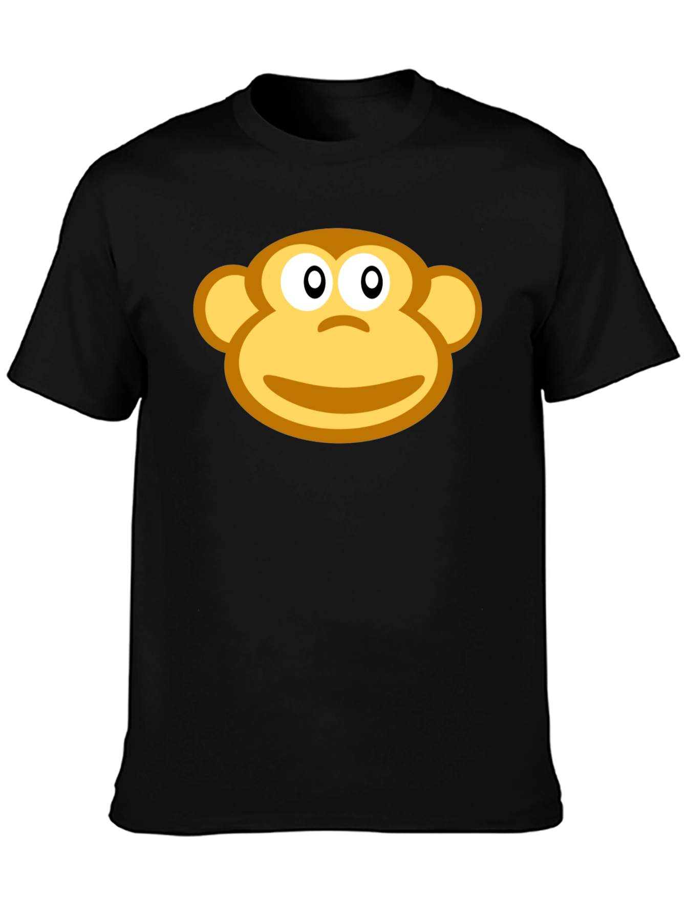 Monkey Face Graphic Black T-Shirt