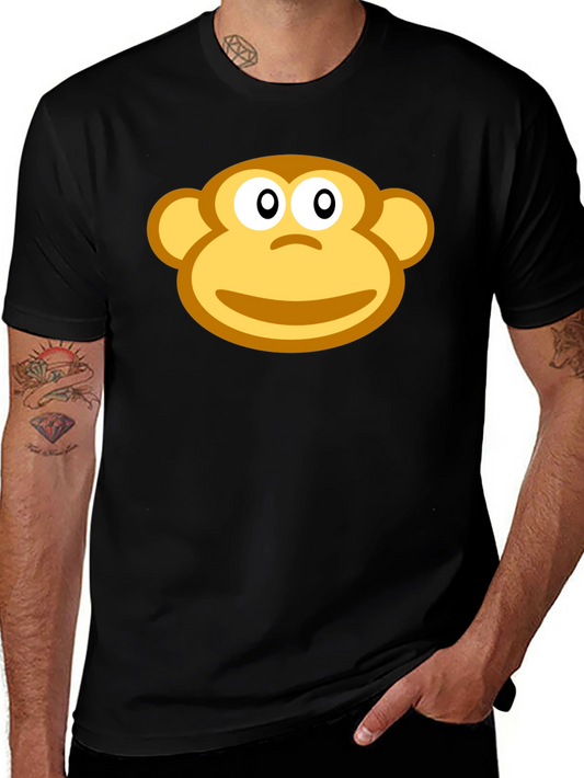 Monkey Face Graphic Black T-Shirt
