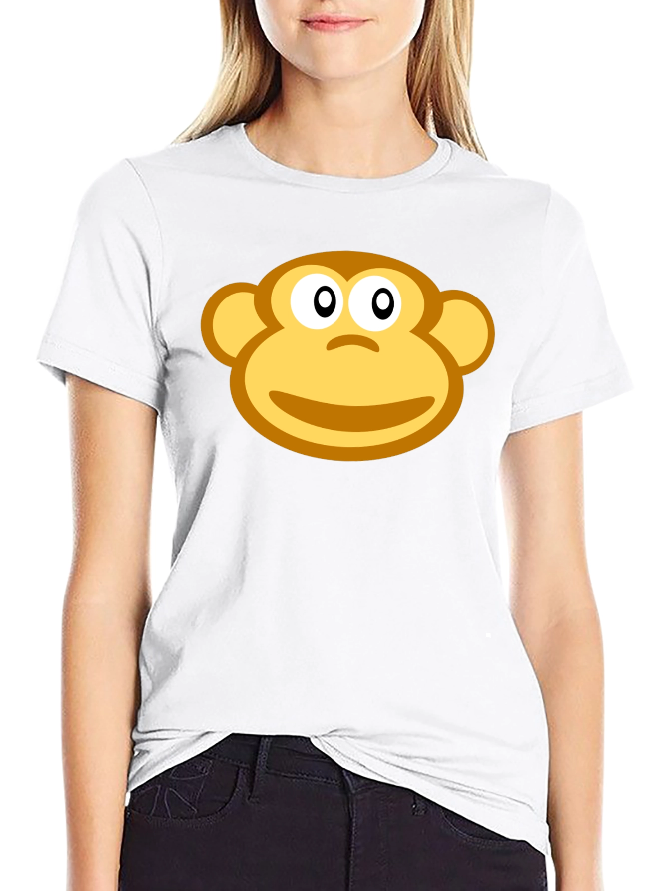 Monkey Face Graphic Black T-Shirt