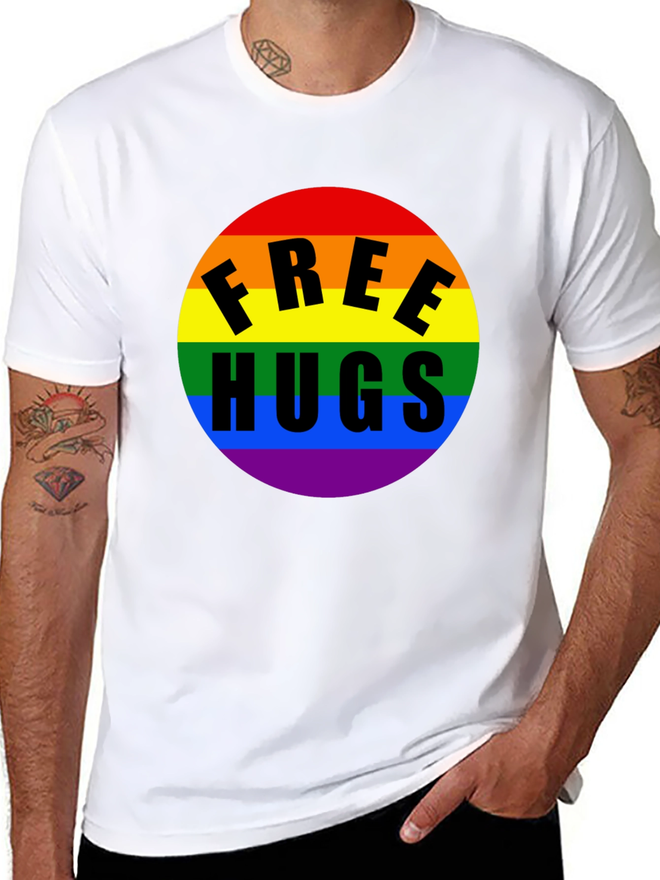 Free Hugs Rainbow Pride T-Shirt