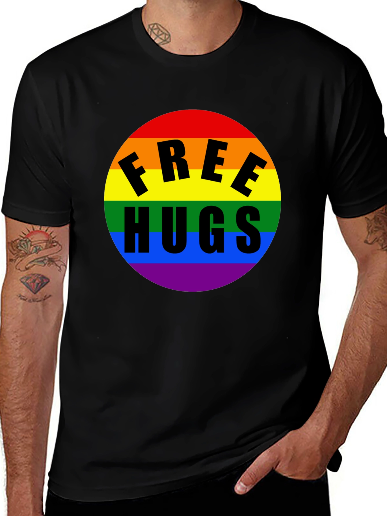 Free Hugs Rainbow Pride T-Shirt