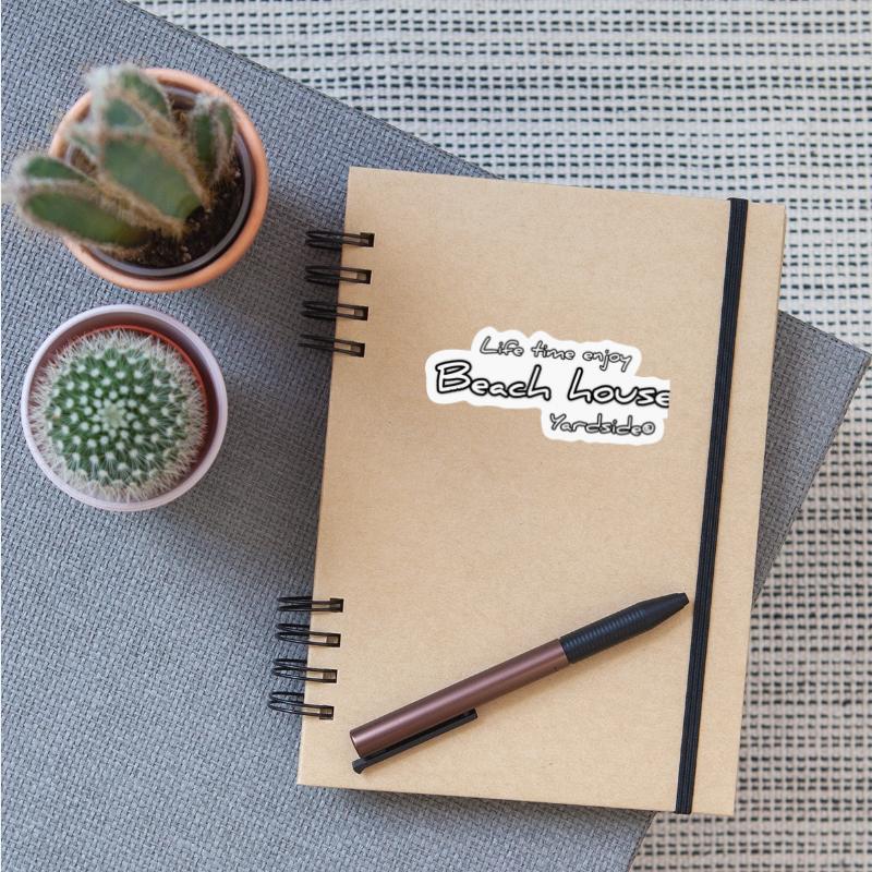 Life time enjoy Beach house Yardside font logo