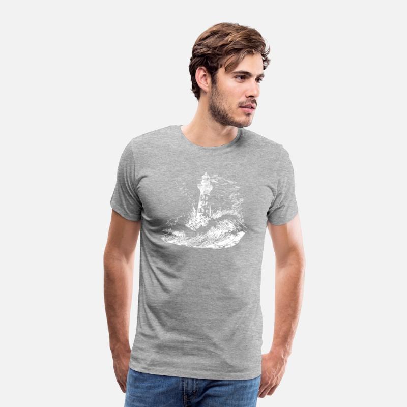 Lighthouse With Beacon In A Stormy Sea