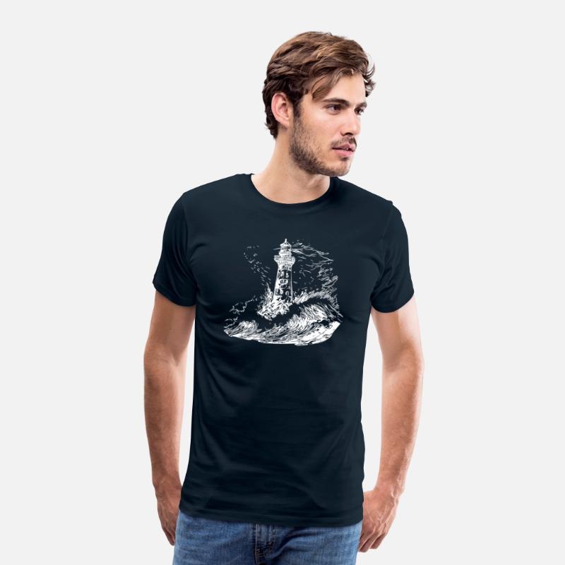 Lighthouse With Beacon In A Stormy Sea