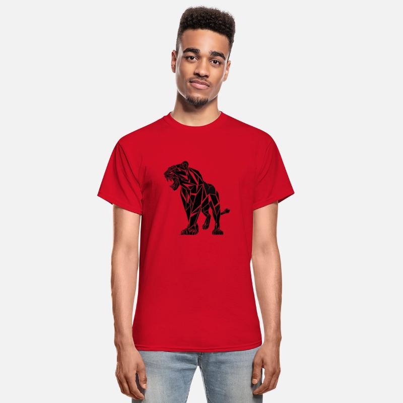 Lion Geometric Black and White Illustration of a T