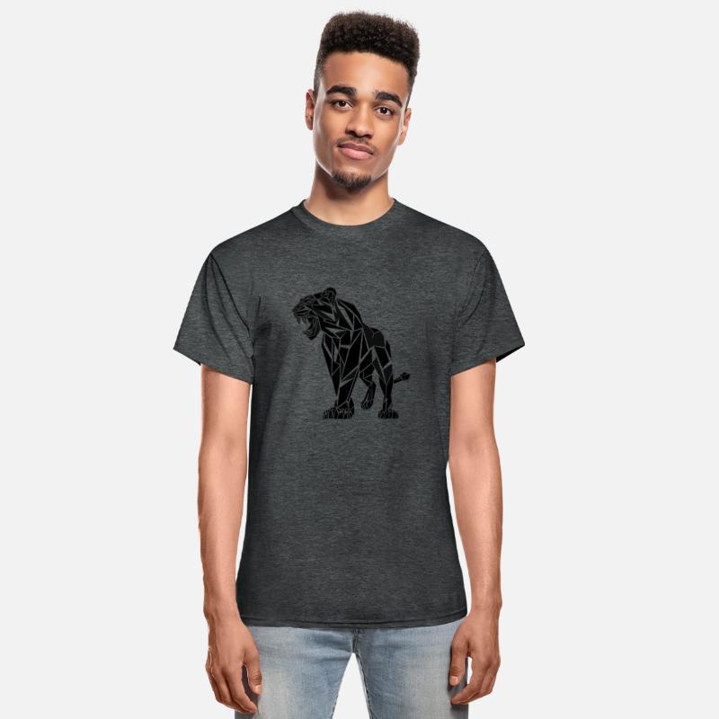 Lion Geometric Black and White Illustration of a T