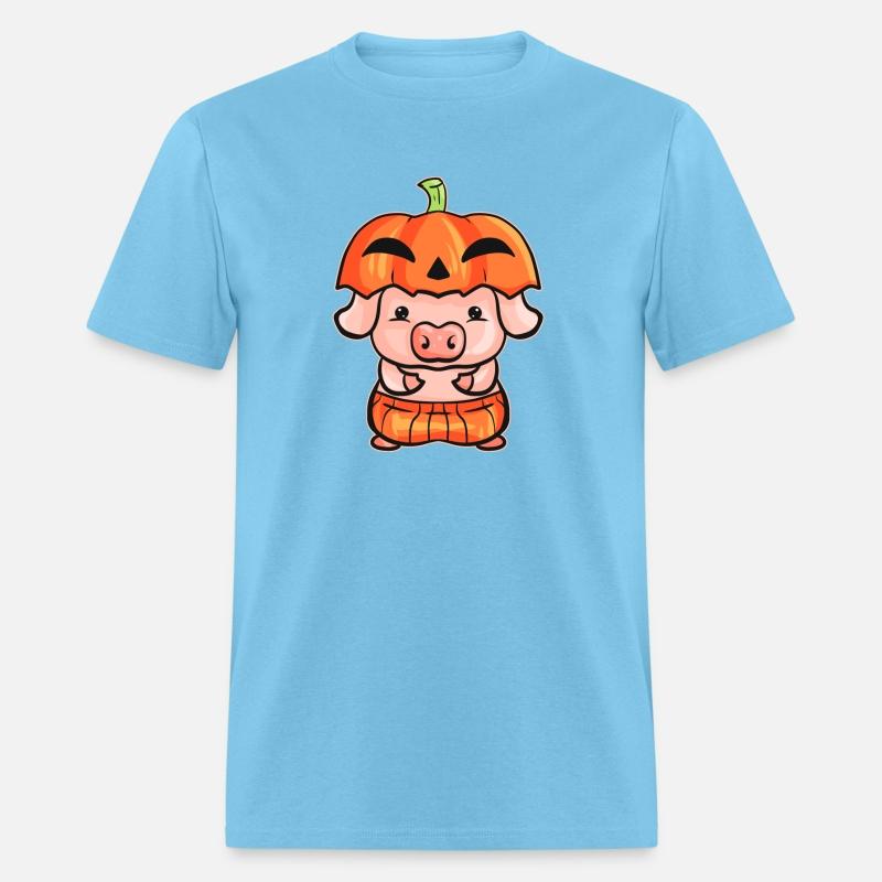 Little Pink Pig Dresses As A Pumpkin For Halloween