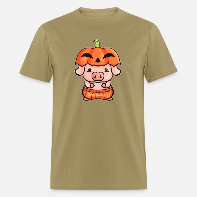 Little Pink Pig Dresses As A Pumpkin For Halloween