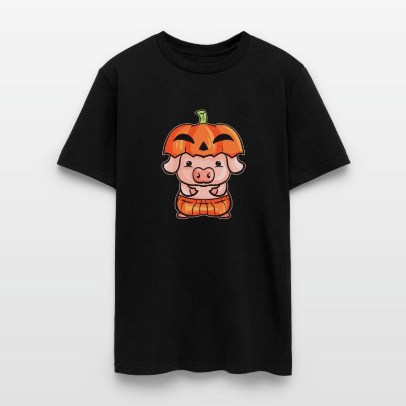 Little Pink Pig Dresses As A Pumpkin For Halloween