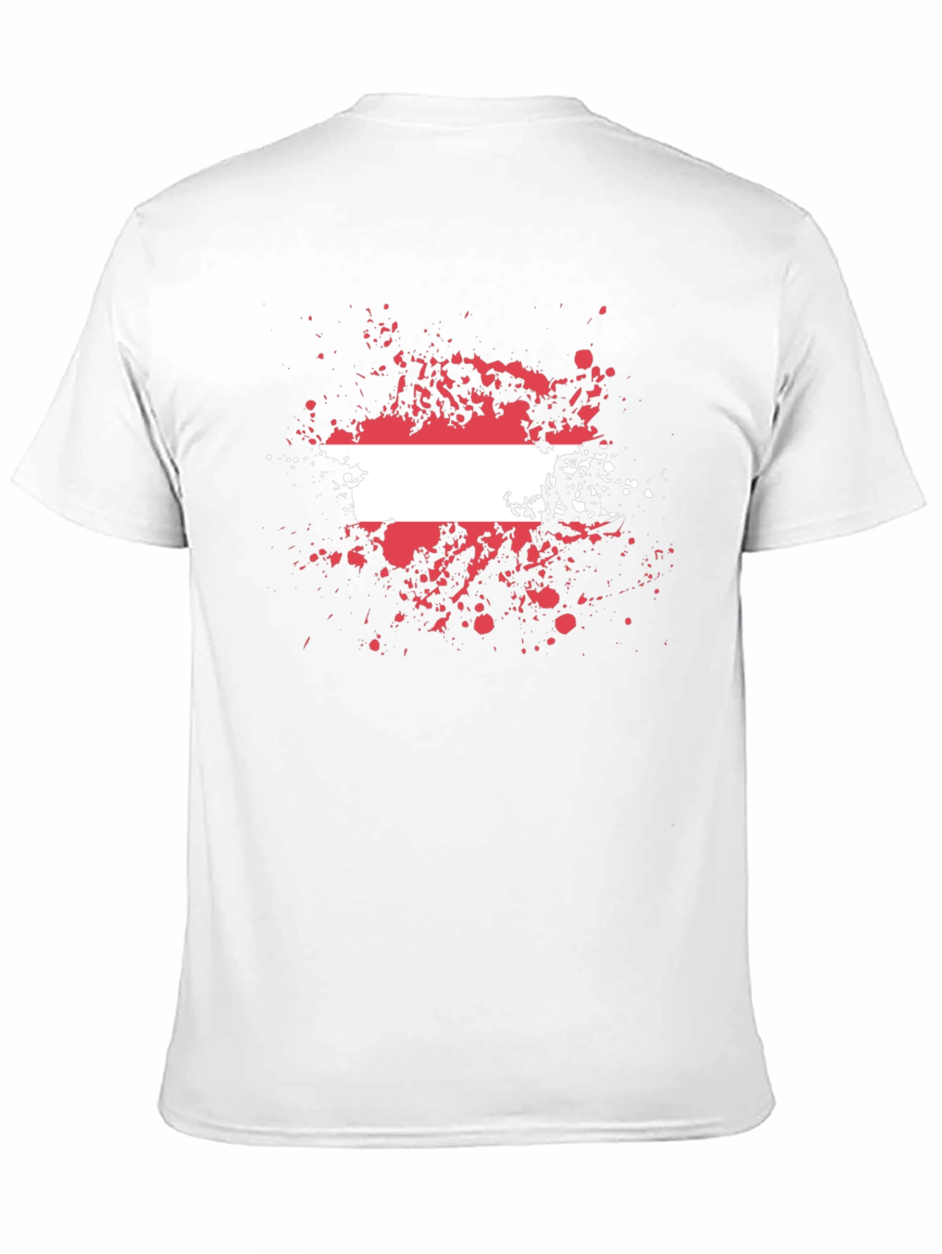 Austria Flag Splatter T-Shirt - Black