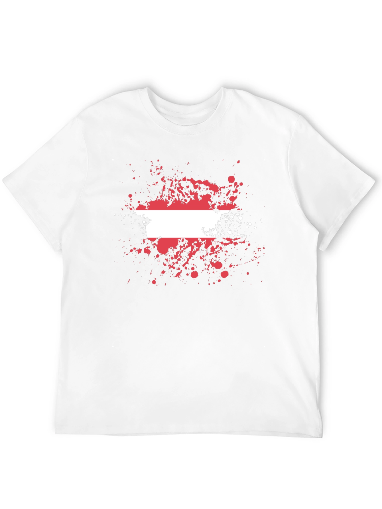 Austria Flag Splatter T-Shirt - Black