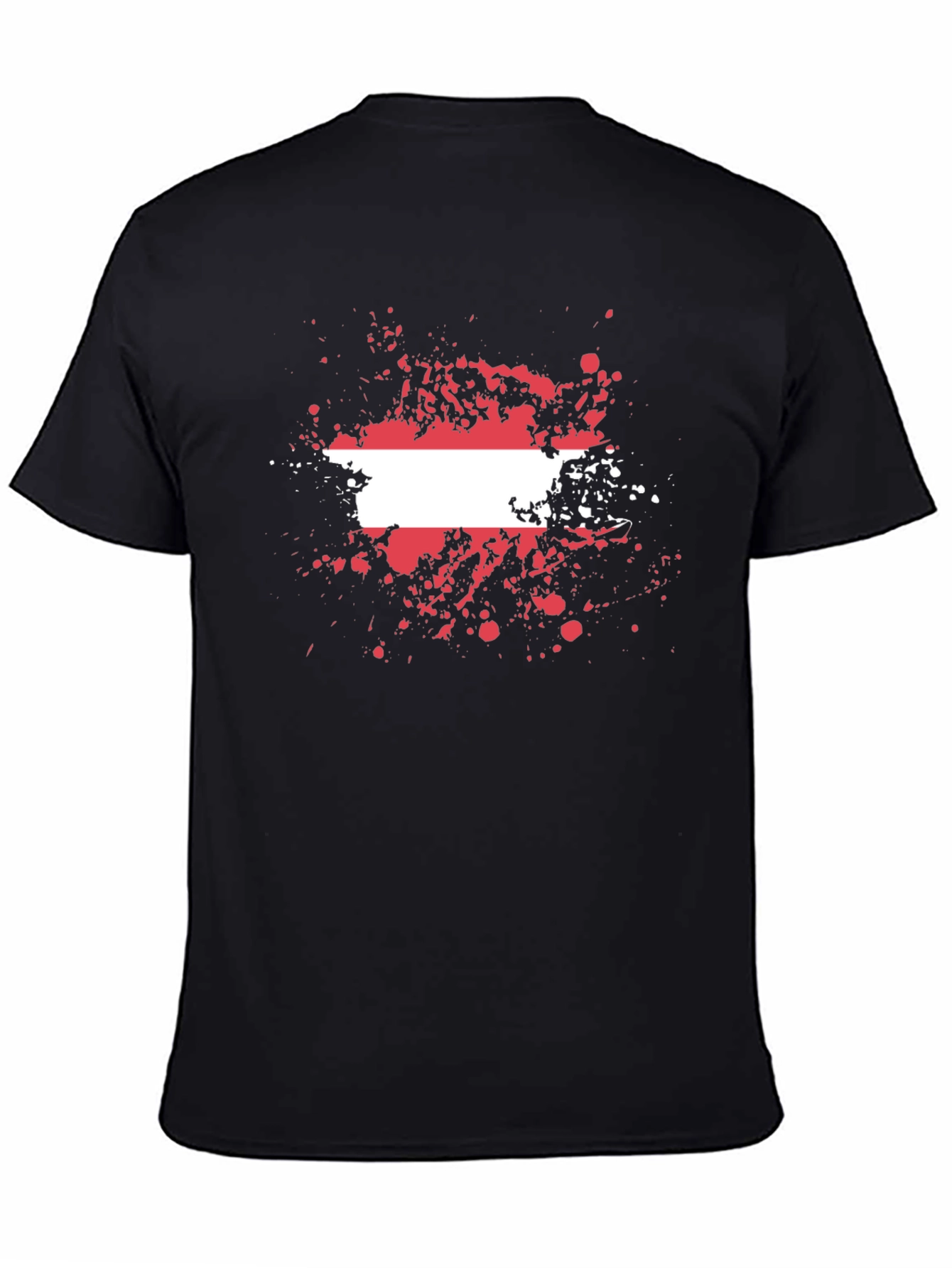 Austria Flag Splatter T-Shirt - Black
