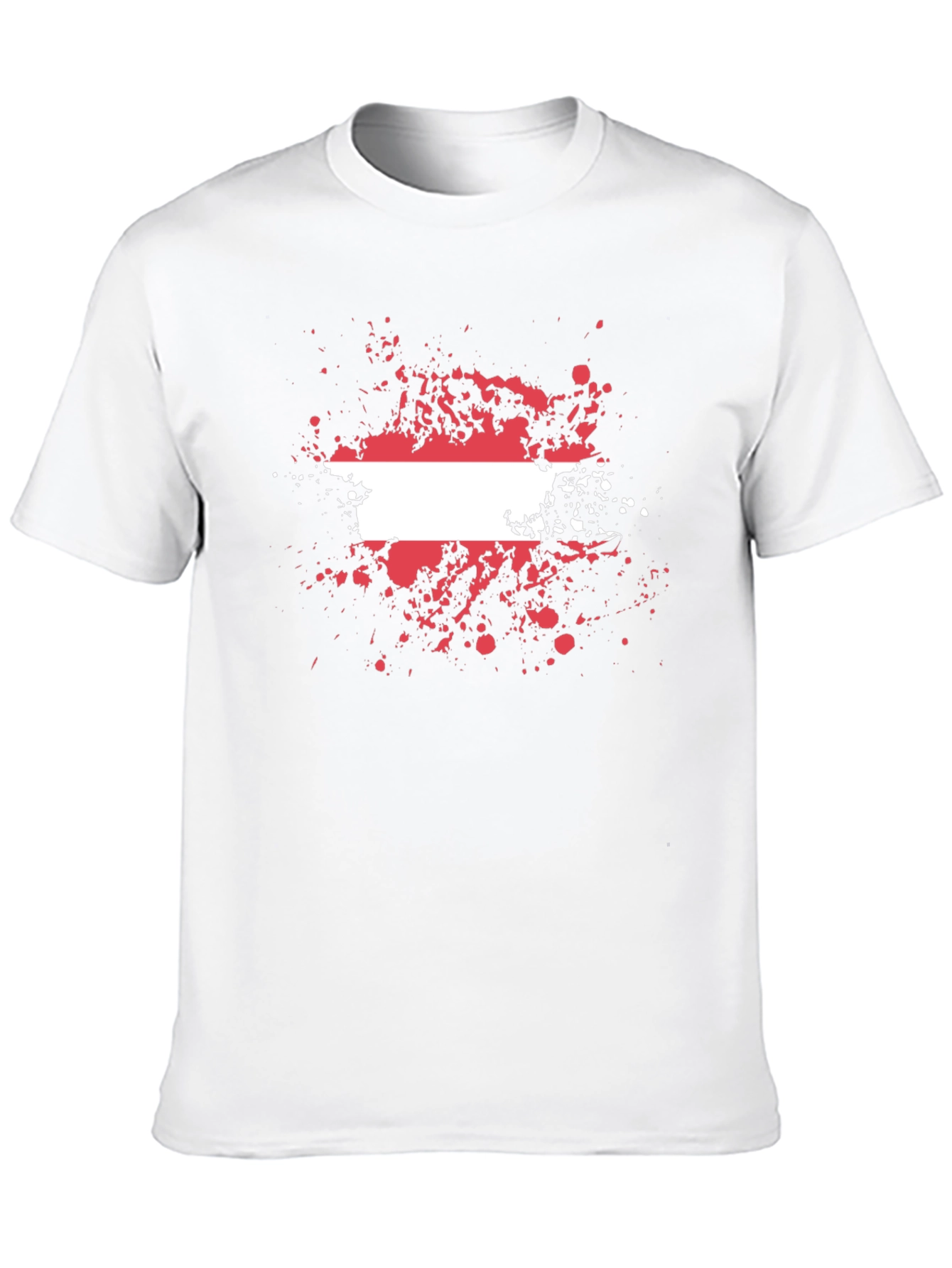 Austria Flag Splatter T-Shirt - Black