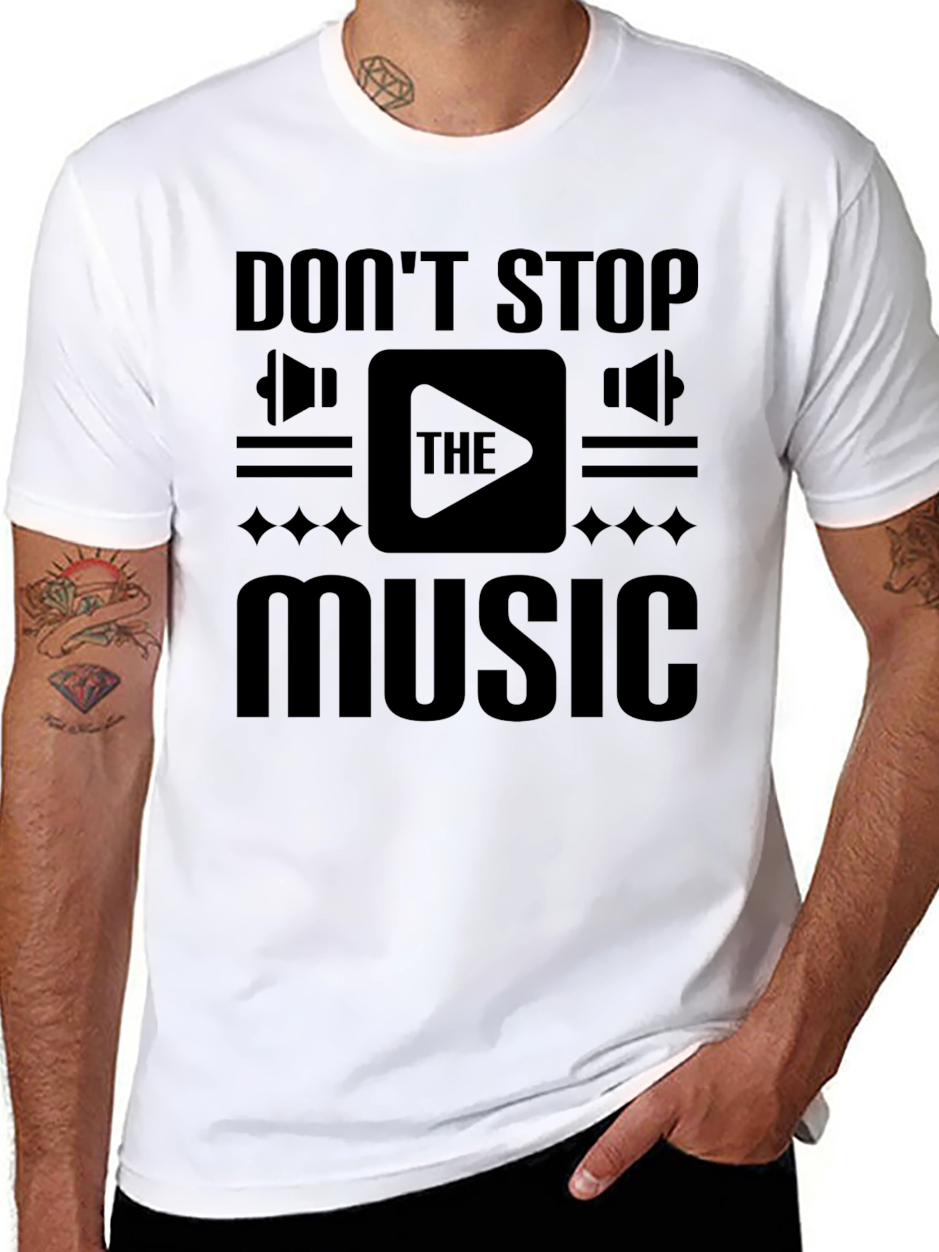 Dont Stop The Music Black Graphic Tee