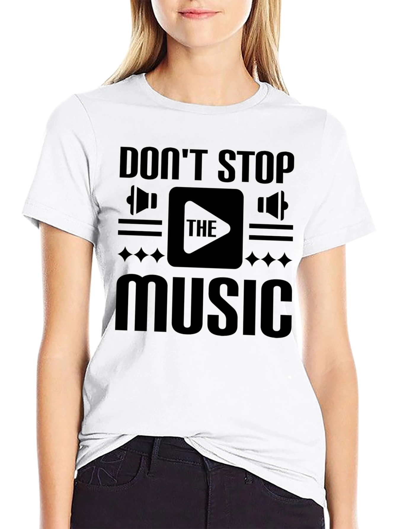 Dont Stop The Music Black Graphic Tee