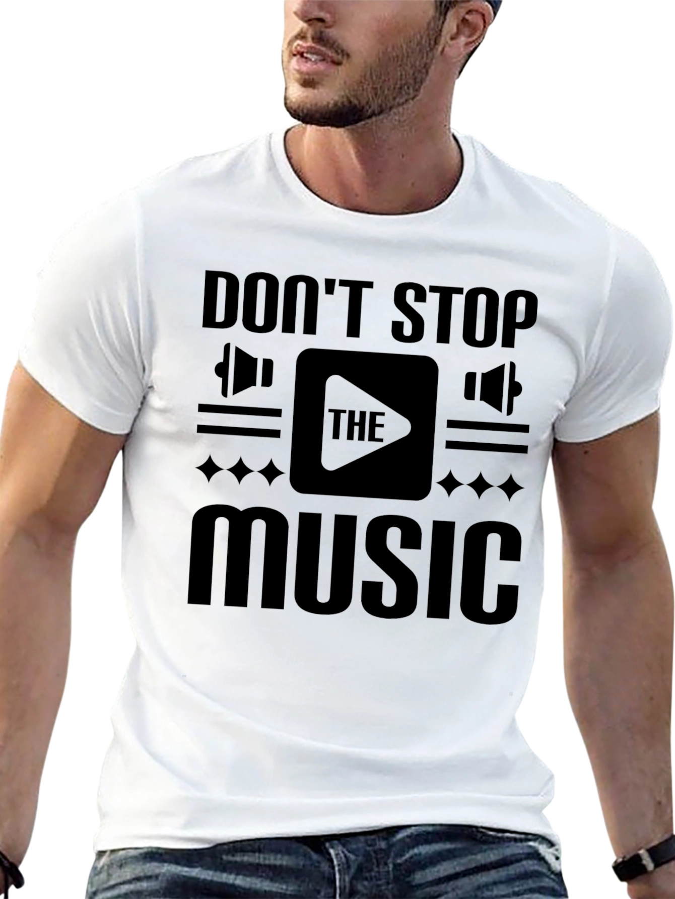 Dont Stop The Music Black Graphic Tee
