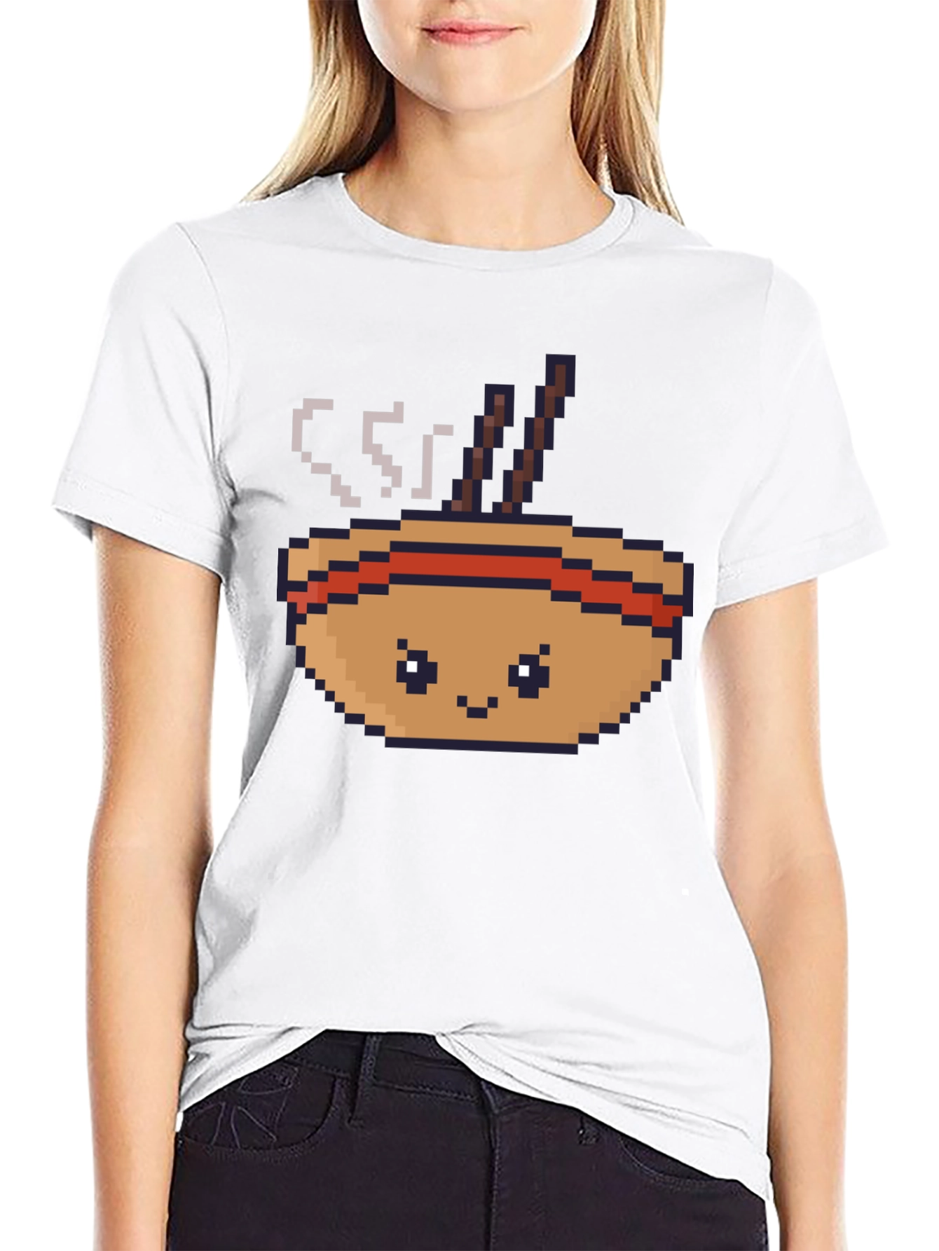 Pixel Ramen Bowl T-Shirt - Cute Kawaii Foodie Tee