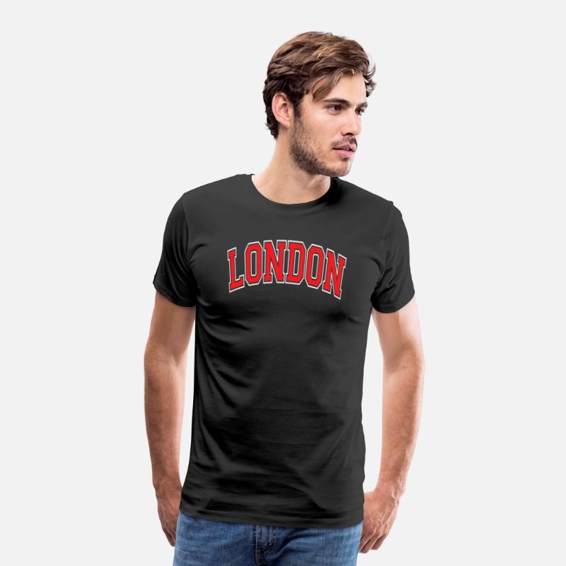 London England Uk Varsity Style Red Text
