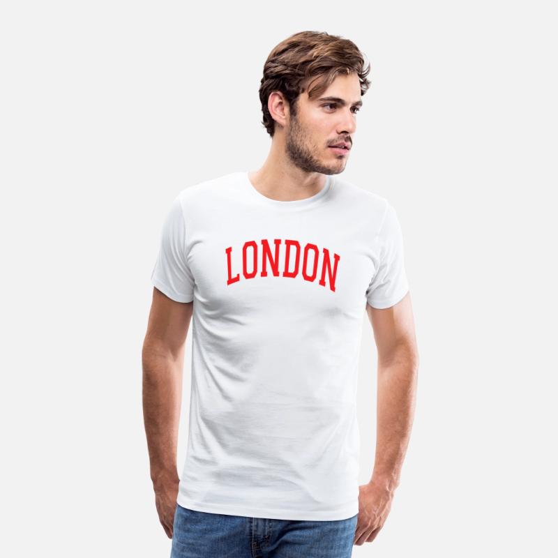 London England Uk Varsity Style Red Text