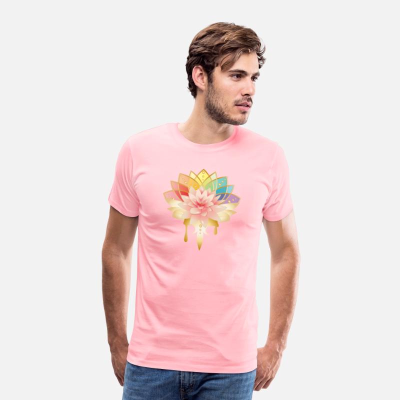 Lotus with golden flowers icon in pastel colors