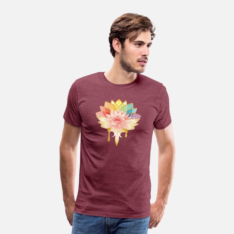Lotus with golden flowers icon in pastel colors