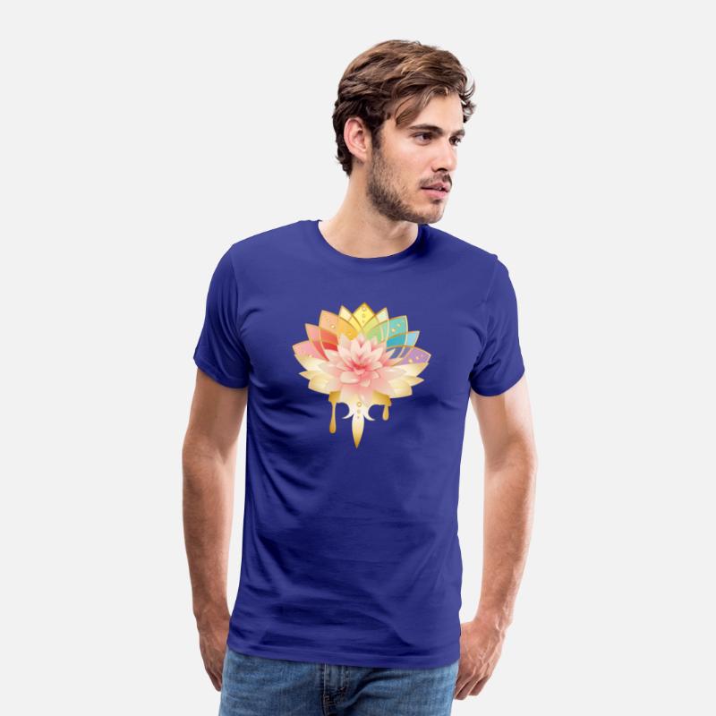 Lotus with golden flowers icon in pastel colors