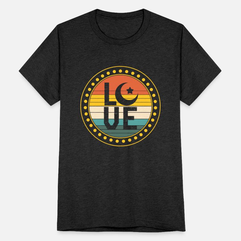 Love 3d Low Poly Crescent Symbol Shirt, Muslim