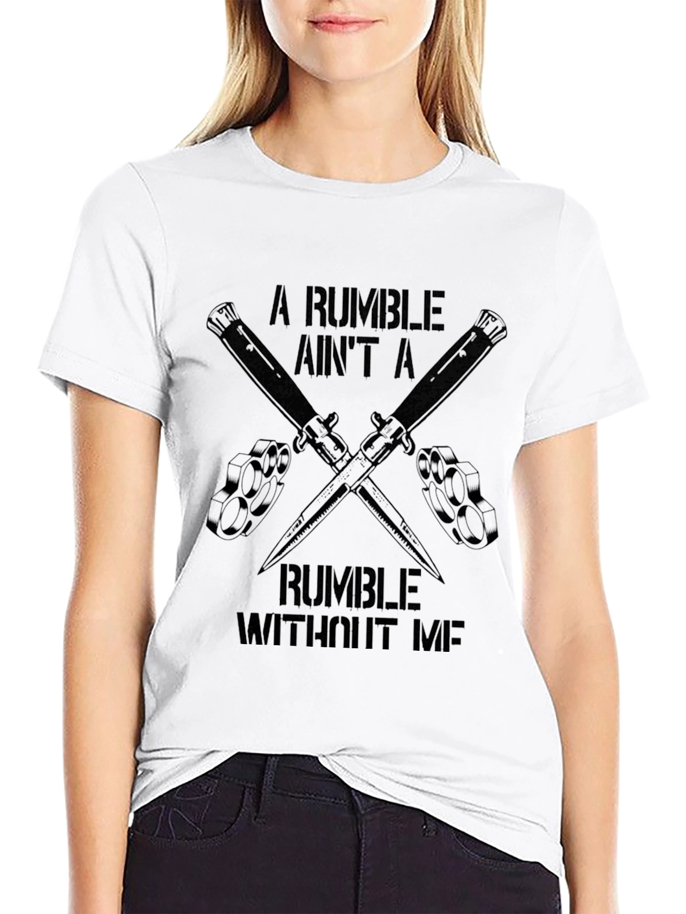 Rumble Knuckle Duster Knife Graphic T-Shirt