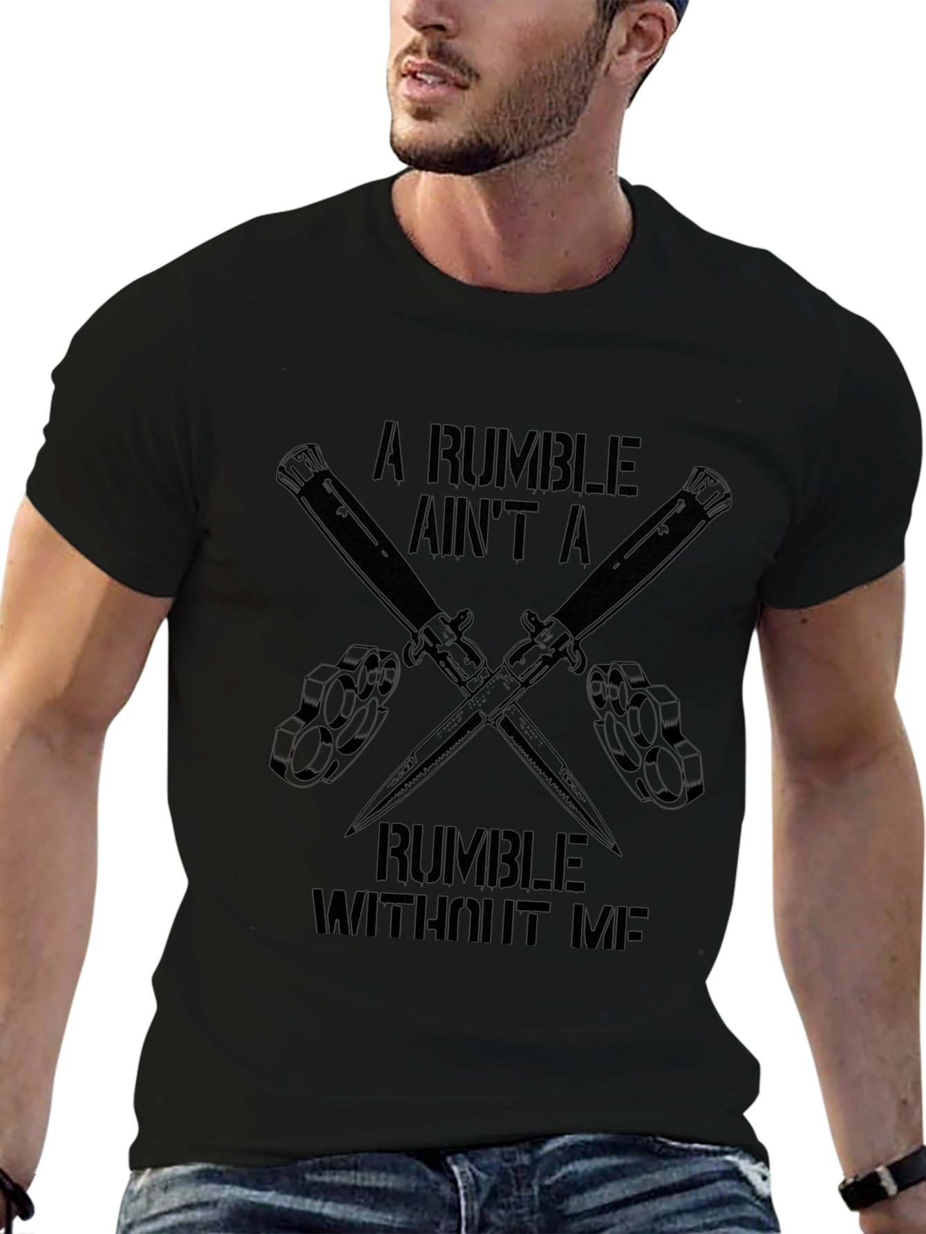 Rumble Knuckle Duster Knife Graphic T-Shirt