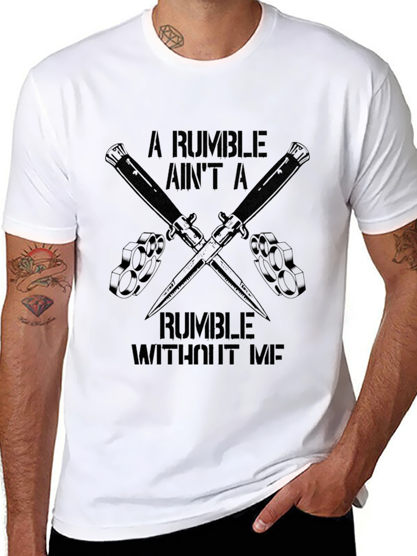Rumble Knuckle Duster Knife Graphic T-Shirt