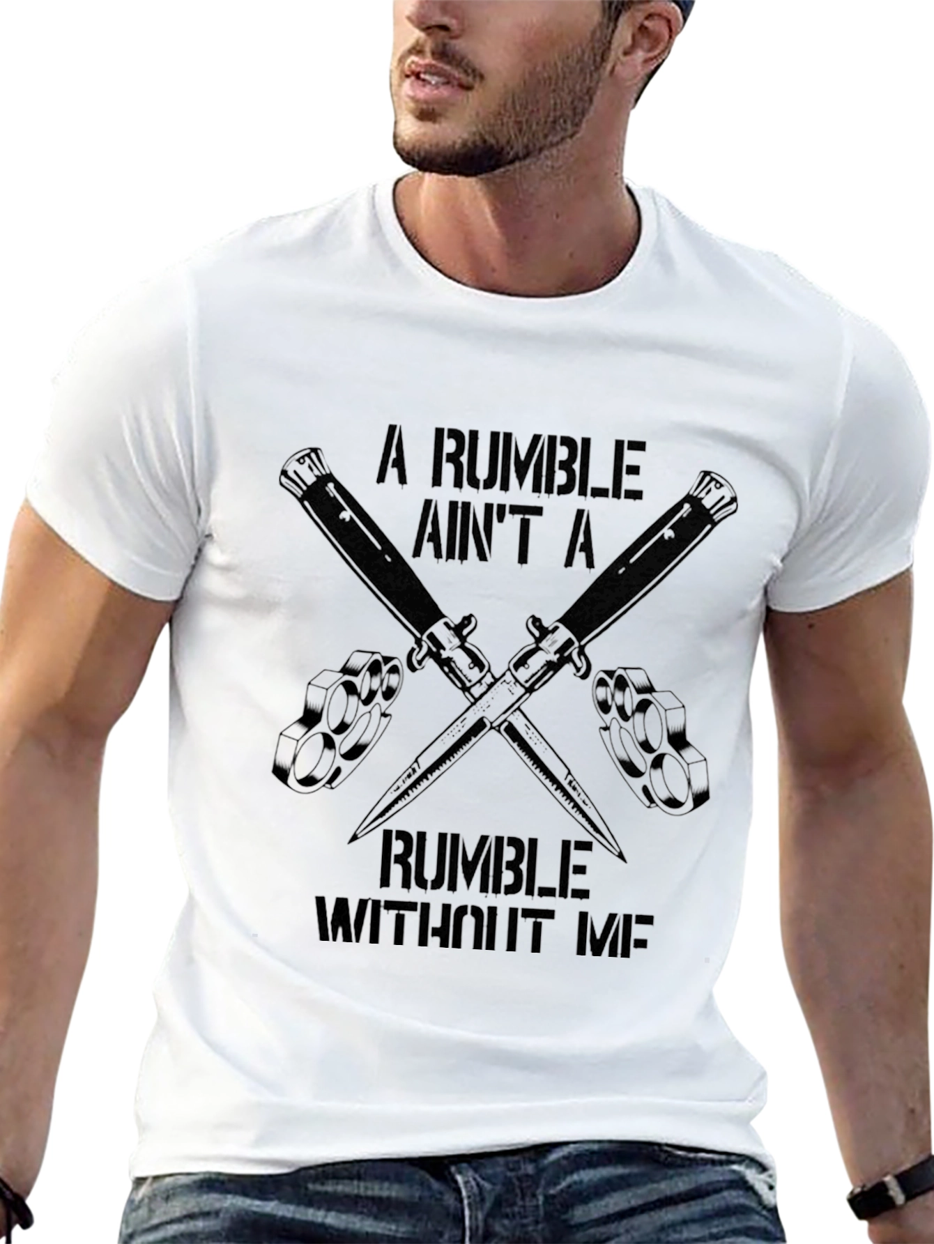 Rumble Knuckle Duster Knife Graphic T-Shirt
