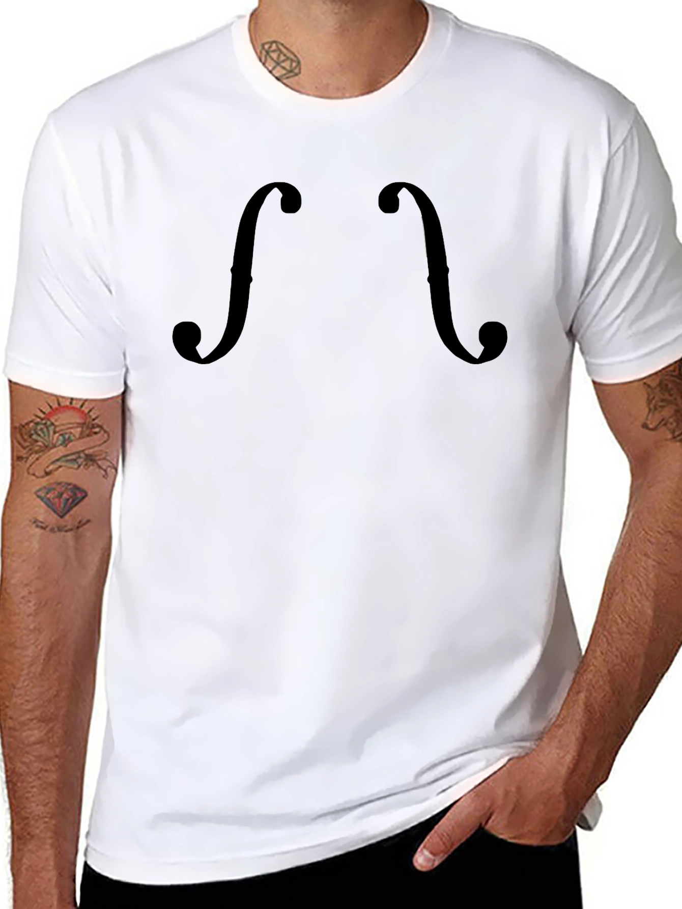 F-Hole Violin Black Graphic Tee