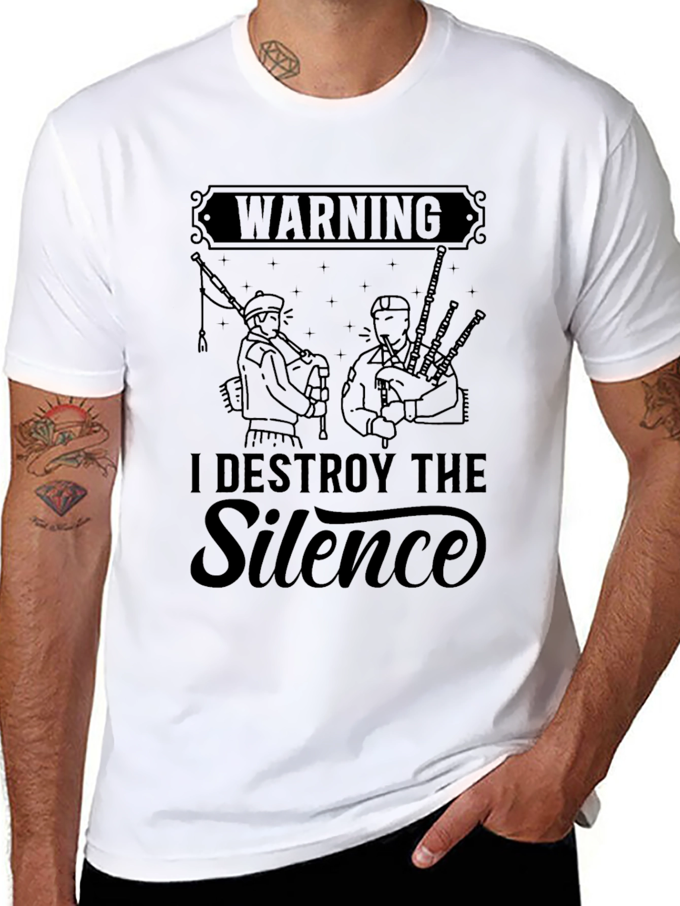 Destroy the Silence Bagpipe T-Shirt