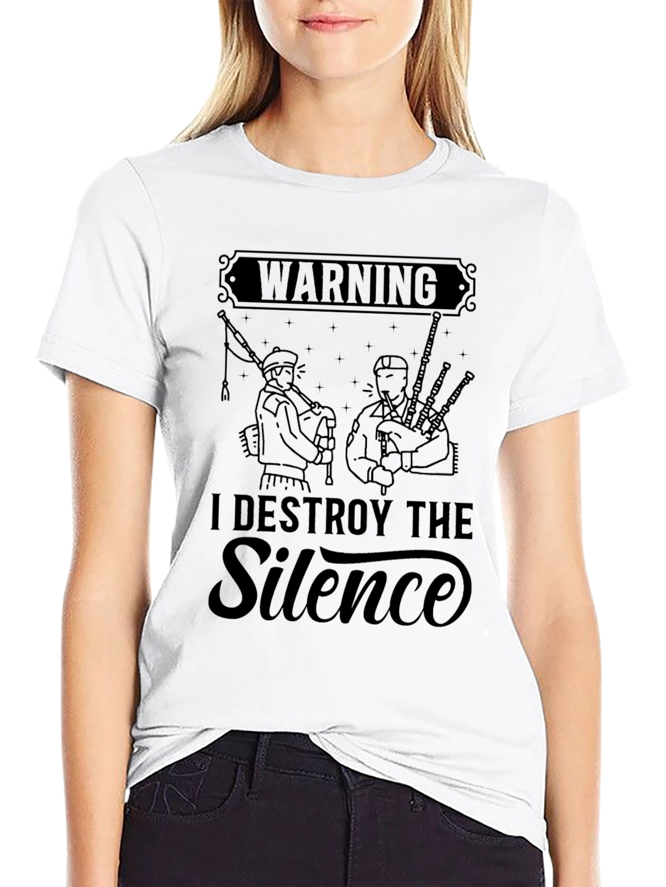 Destroy the Silence Bagpipe T-Shirt