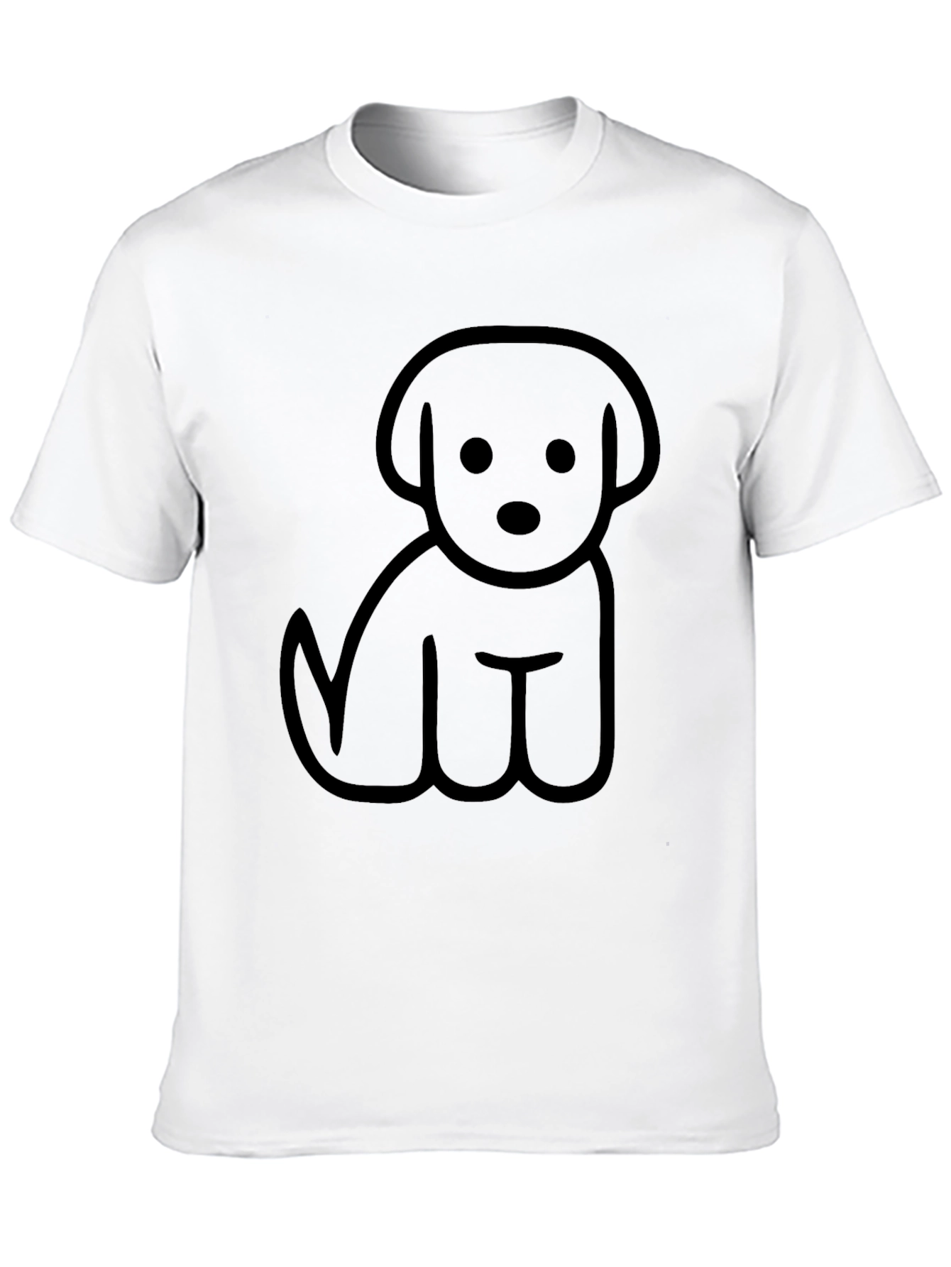 Cute Dog Graphic Tee - Casual Black T-Shirt