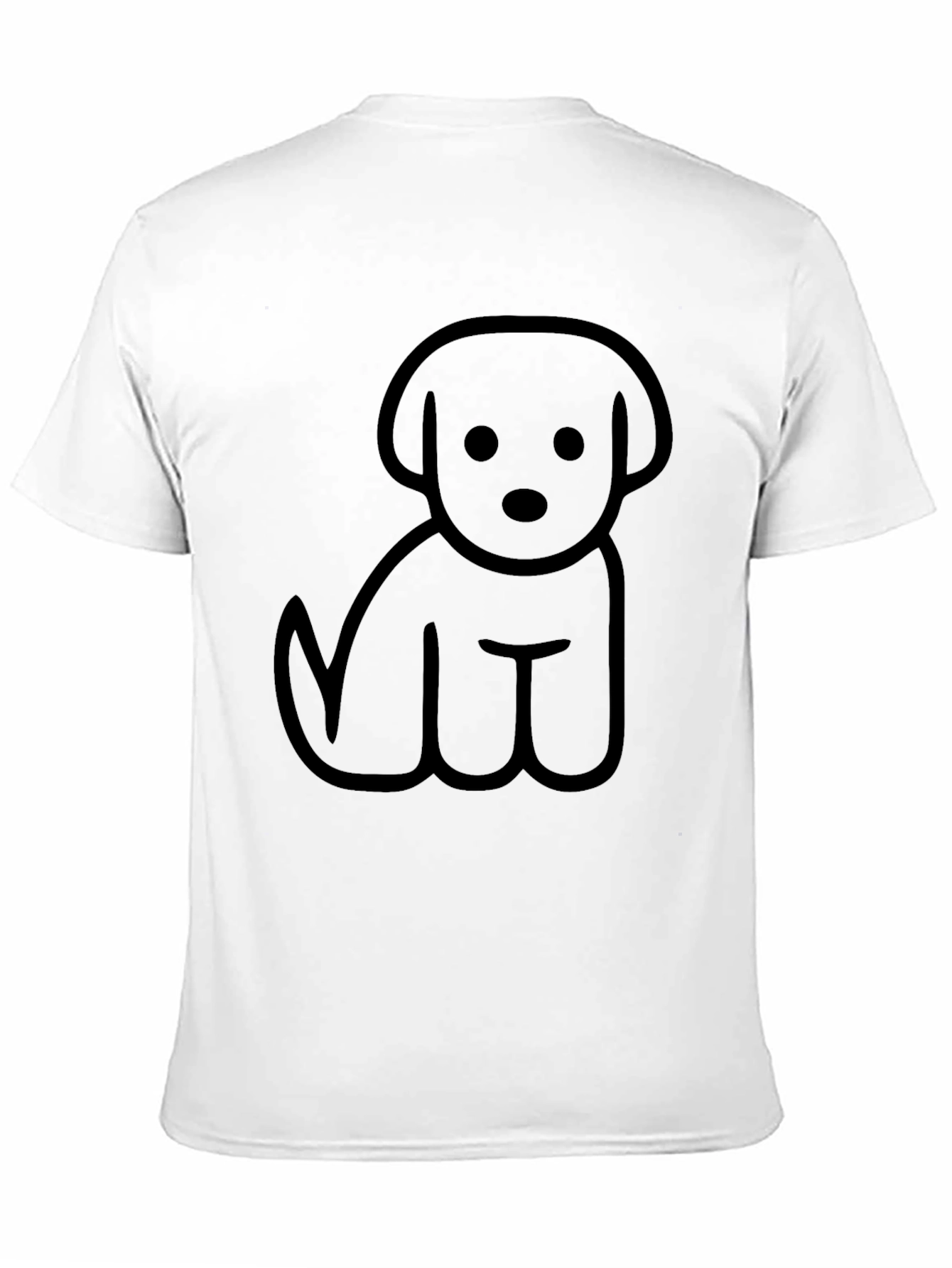 Cute Dog Graphic Tee - Casual Black T-Shirt