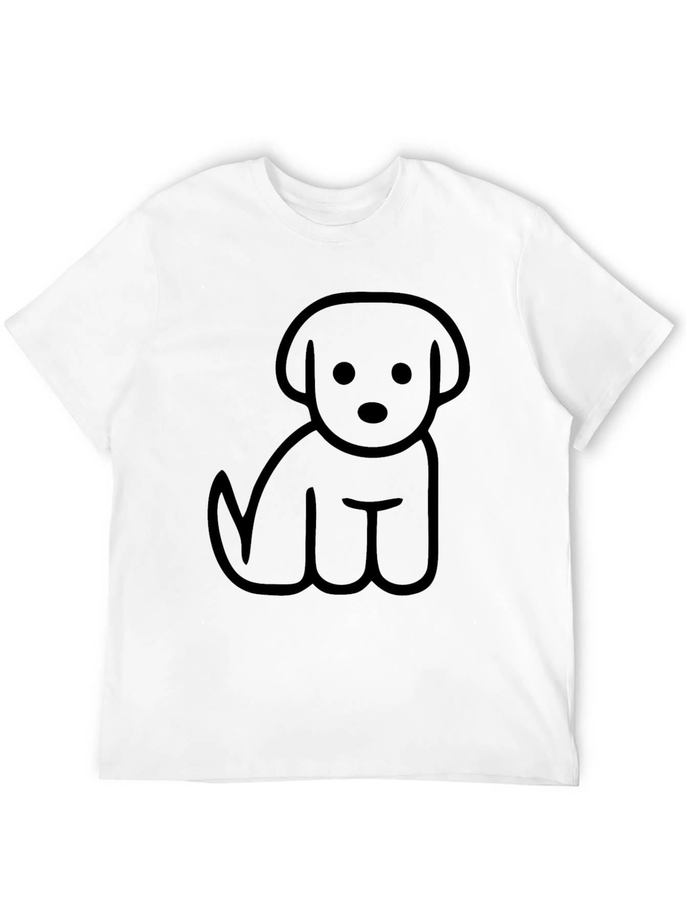 Cute Dog Graphic Tee - Casual Black T-Shirt