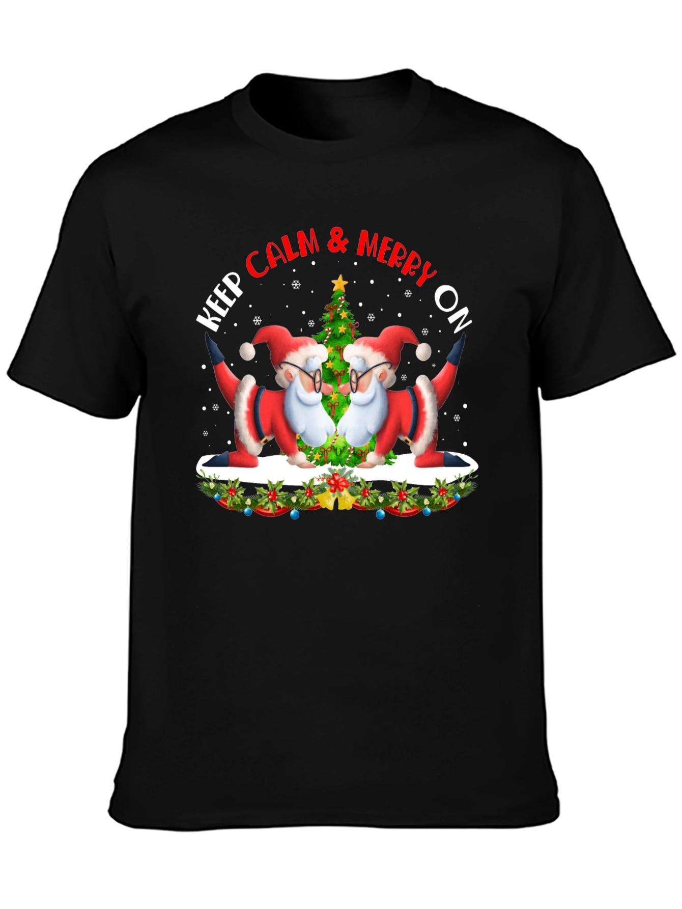 Keep Calm & Merry On Santa T-Shirt
