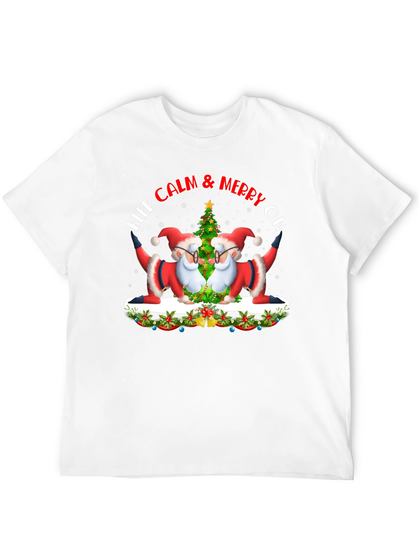Keep Calm & Merry On Santa T-Shirt