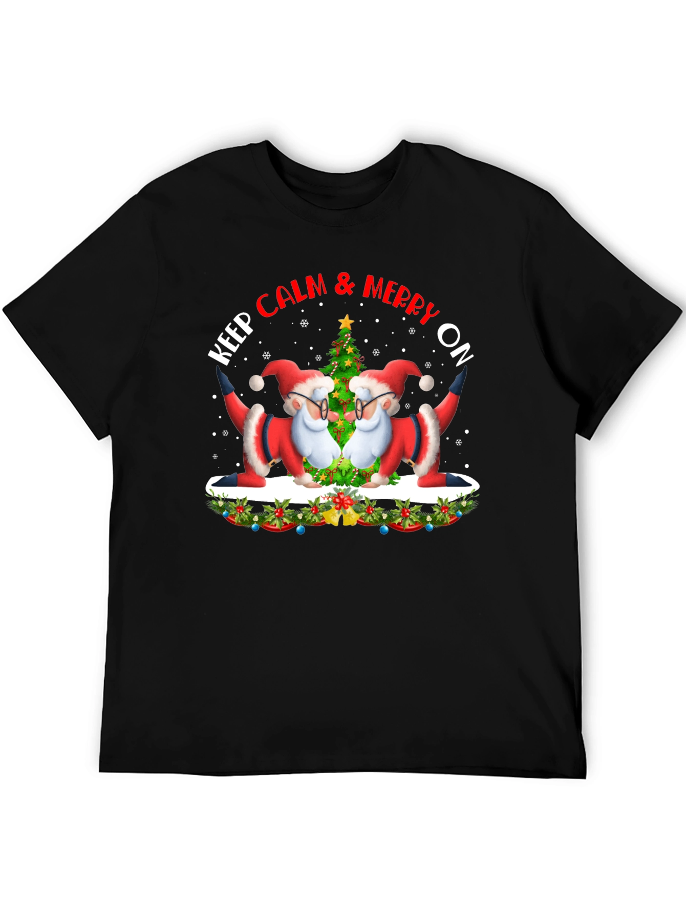 Keep Calm & Merry On Santa T-Shirt
